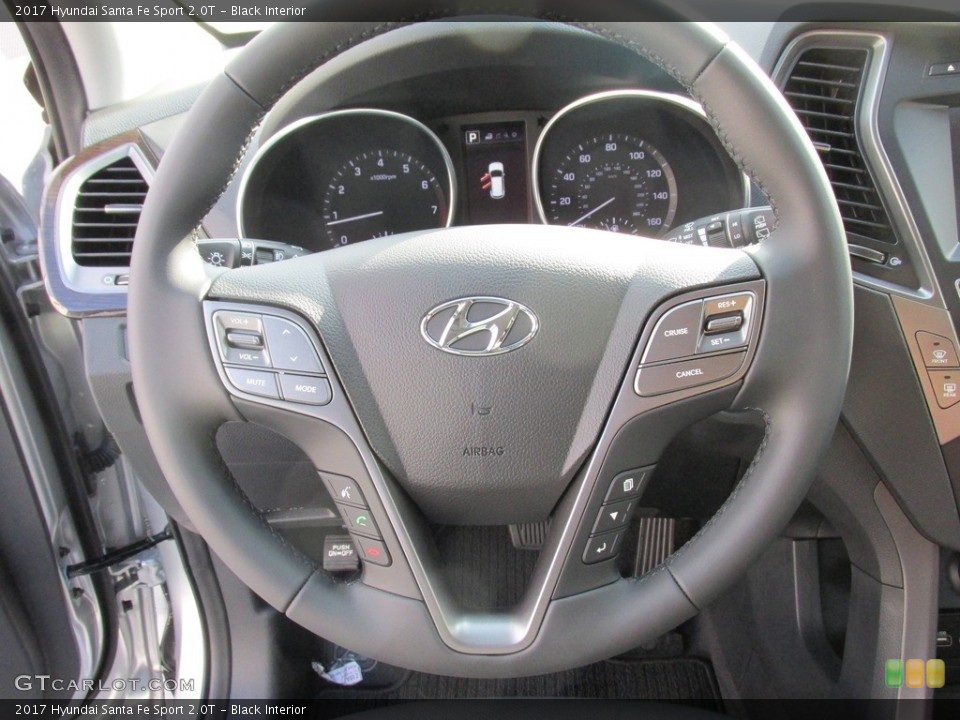 Black Interior Steering Wheel for the 2017 Hyundai Santa Fe Sport 2.0T #113541808