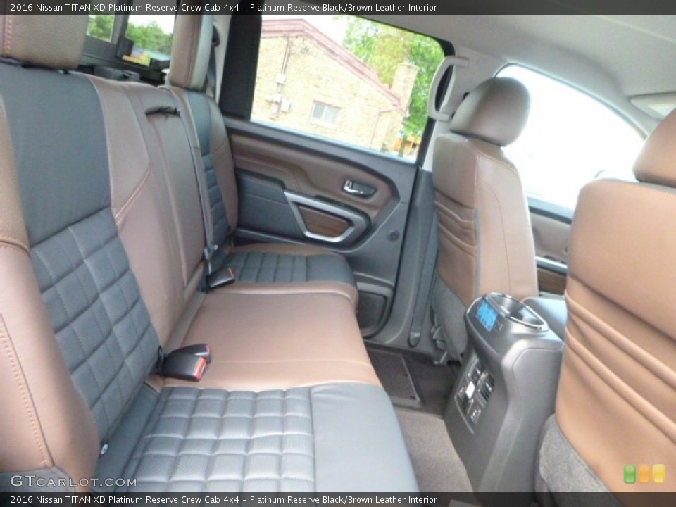 Platinum Reserve Black/Brown Leather Interior Rear Seat for the 2016 Nissan TITAN XD Platinum Reserve Crew Cab 4x4 #113558578