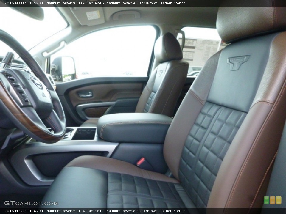 Platinum Reserve Black/Brown Leather 2016 Nissan TITAN XD Interiors