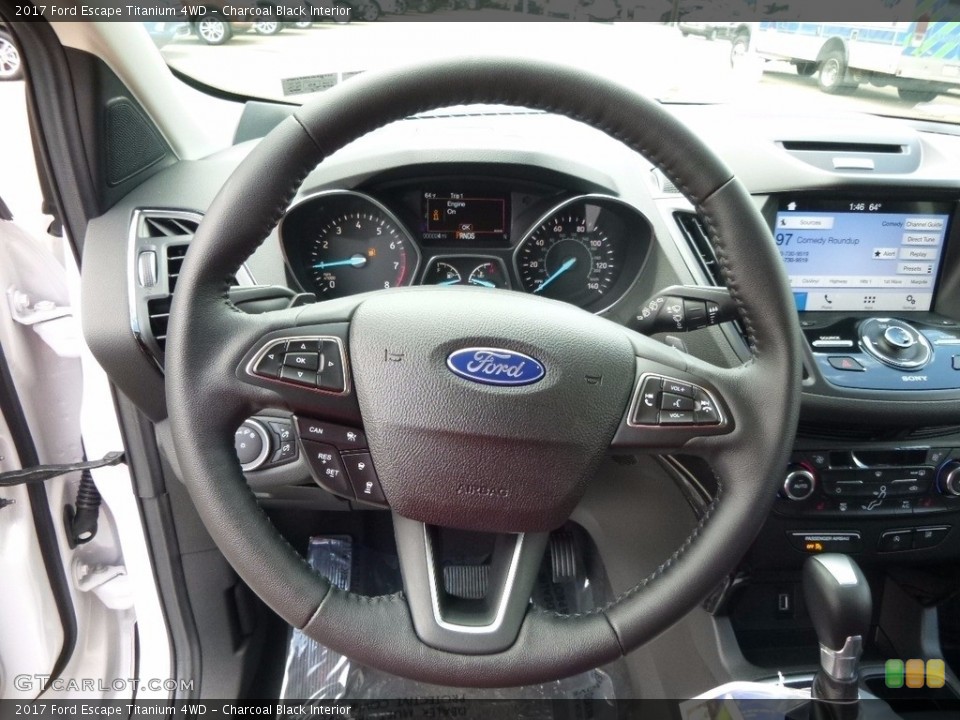 Charcoal Black Interior Steering Wheel for the 2017 Ford Escape Titanium 4WD #113566726