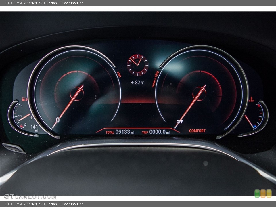 Black Interior Gauges for the 2016 BMW 7 Series 750i Sedan #113738056