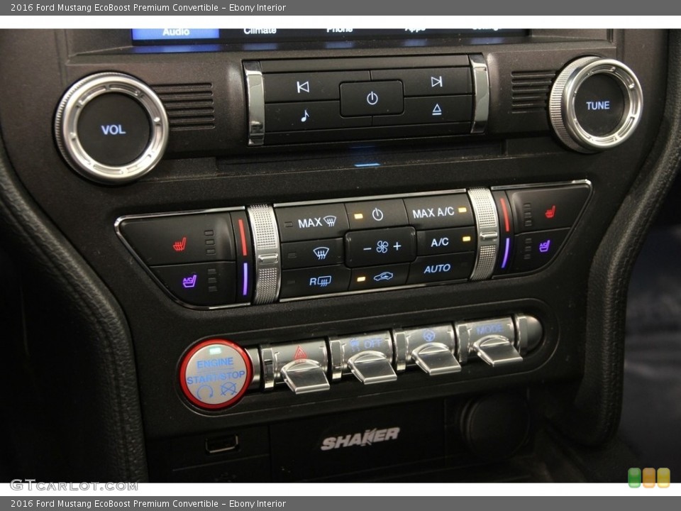 Ebony Interior Controls for the 2016 Ford Mustang EcoBoost Premium Convertible #113803319