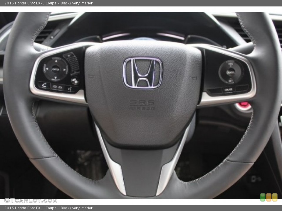 Black/Ivory Interior Steering Wheel for the 2016 Honda Civic EX-L Coupe #113806216