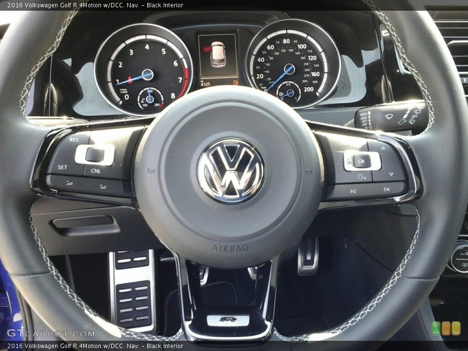 Black Interior Steering Wheel for the 2016 Volkswagen Golf R 4Motion w/DCC. Nav. #113846956