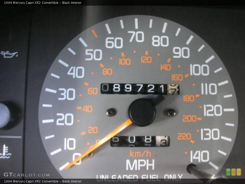 Black Interior Gauges for the 1994 Mercury Capri XR2 Convertible #11397447
