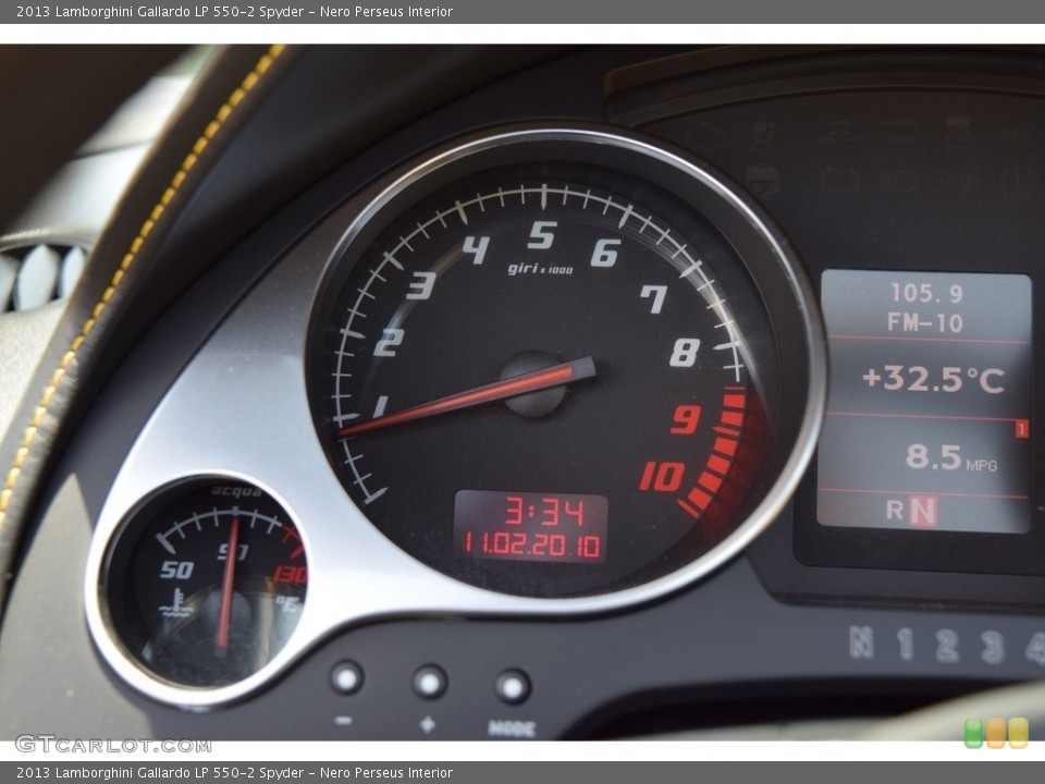 Nero Perseus Interior Gauges for the 2013 Lamborghini Gallardo LP 550-2 Spyder #114008206