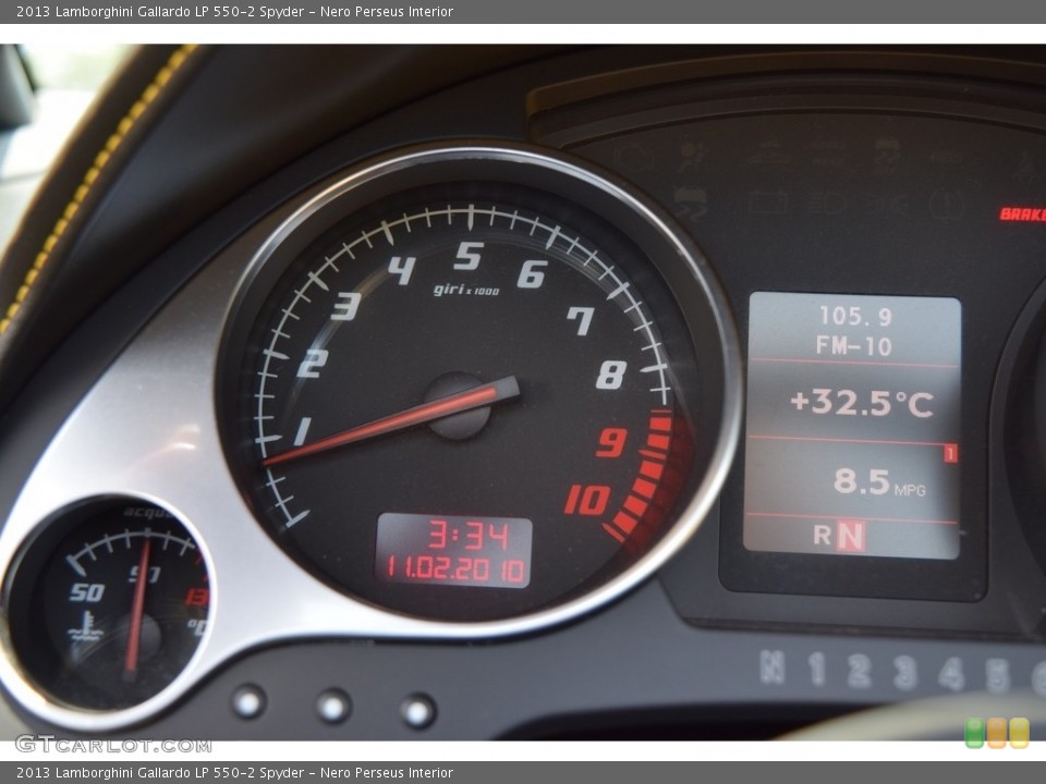 Nero Perseus Interior Gauges for the 2013 Lamborghini Gallardo LP 550-2 Spyder #114008251