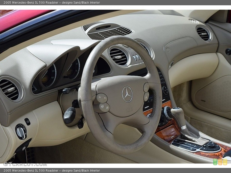 designo Sand/Black Interior Steering Wheel for the 2005 Mercedes-Benz SL 500 Roadster #114051833