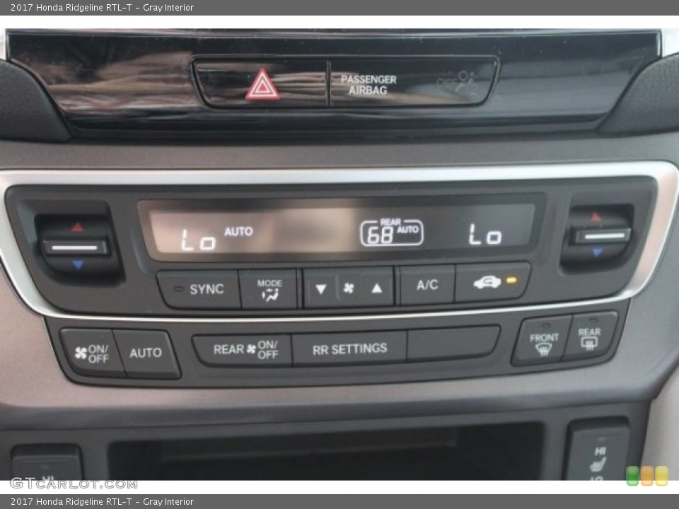 Gray Interior Controls for the 2017 Honda Ridgeline RTL-T #114092921