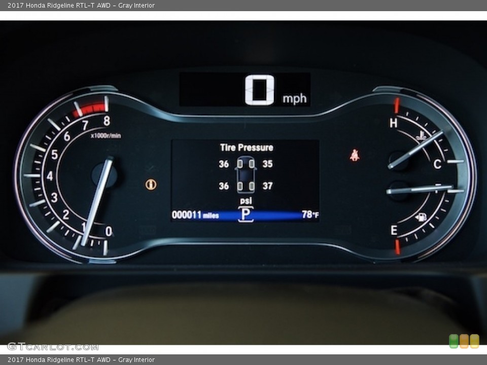 Gray Interior Gauges for the 2017 Honda Ridgeline RTL-T AWD #114160074