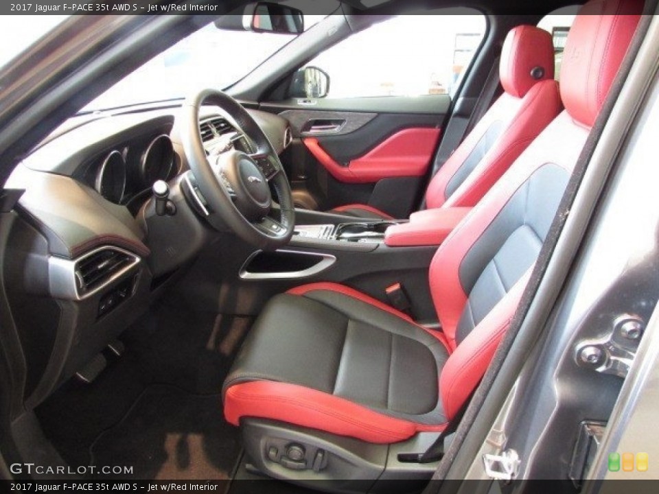 Jet w/Red Interior Front Seat for the 2017 Jaguar F-PACE 35t AWD S #114163362