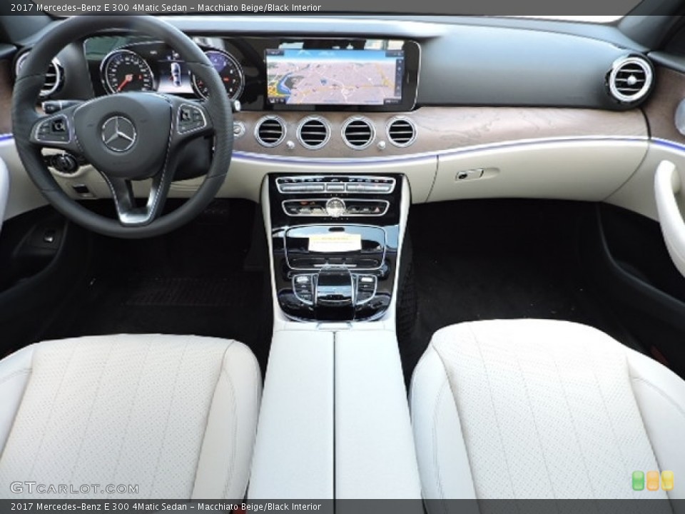 Macchiato Beige/Black Interior Dashboard for the 2017 Mercedes-Benz E 300 4Matic Sedan #114182224