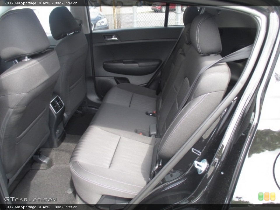 Black Interior Rear Seat for the 2017 Kia Sportage LX AWD #114187348