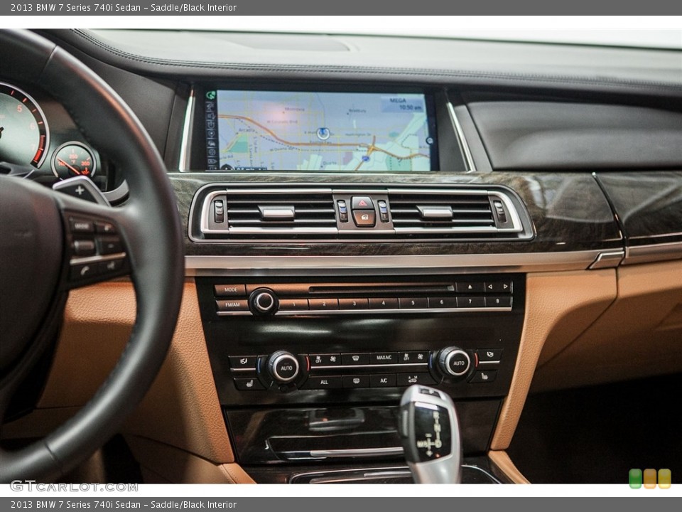 Saddle/Black Interior Controls for the 2013 BMW 7 Series 740i Sedan #114199110