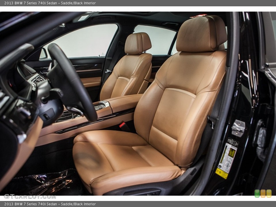 Saddle/Black Interior Front Seat for the 2013 BMW 7 Series 740i Sedan #114199134