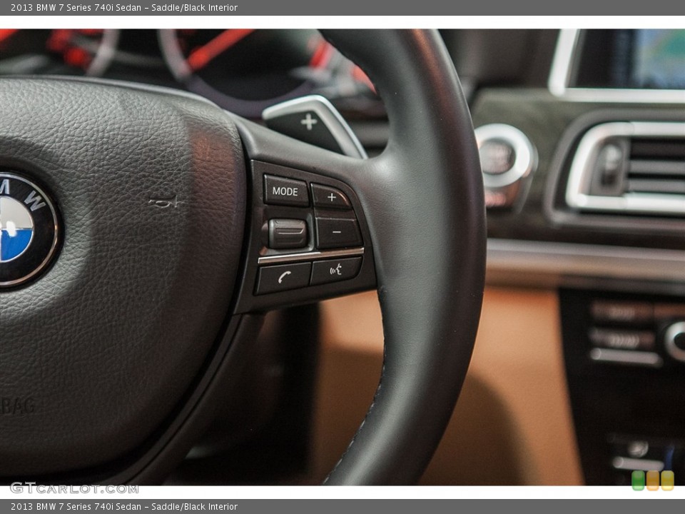 Saddle/Black Interior Controls for the 2013 BMW 7 Series 740i Sedan #114199470
