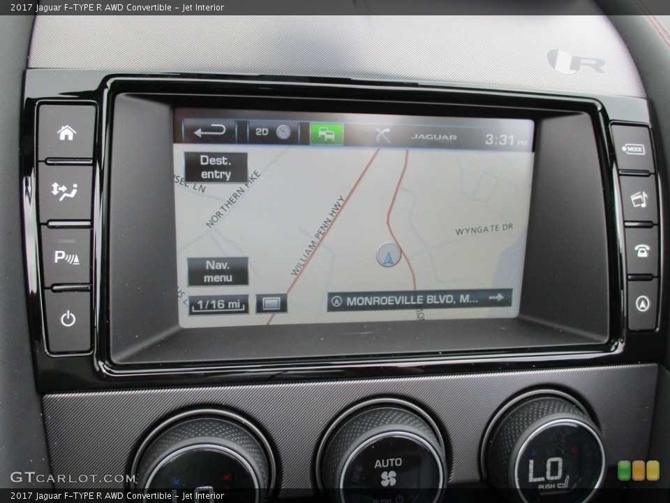 Jet Interior Navigation for the 2017 Jaguar F-TYPE R AWD Convertible #114221373