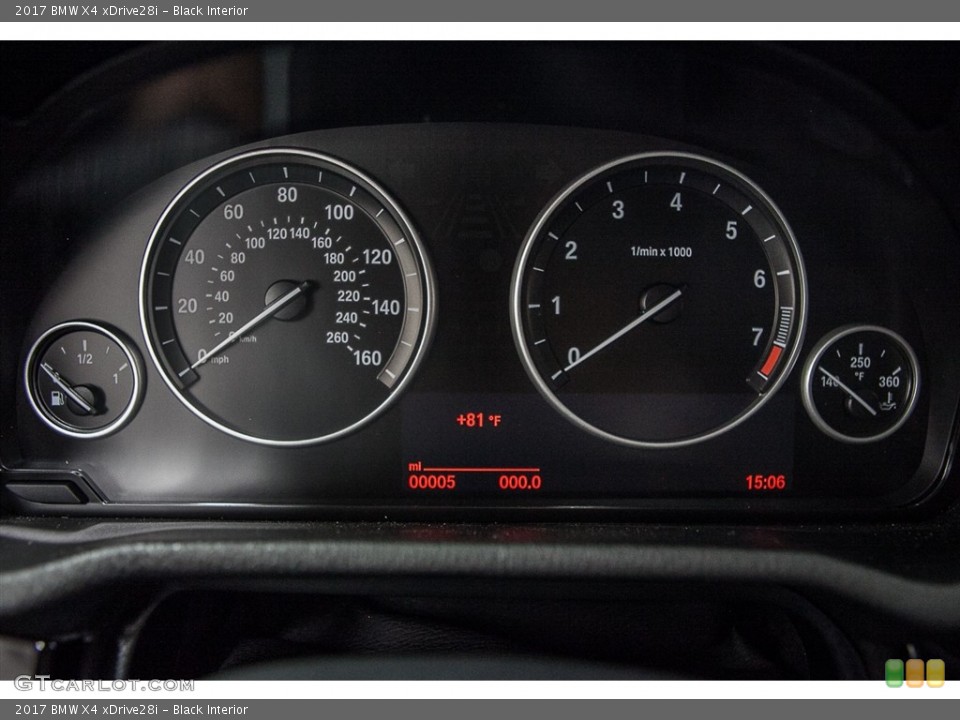 Black Interior Gauges for the 2017 BMW X4 xDrive28i #114233571