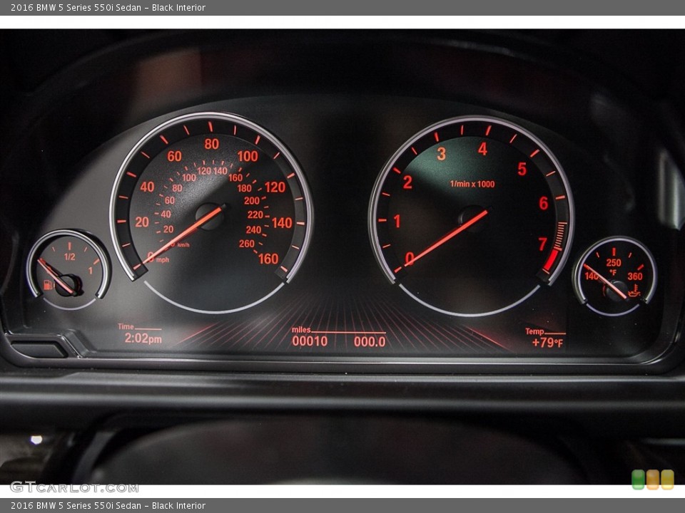 Black Interior Gauges for the 2016 BMW 5 Series 550i Sedan #114235473
