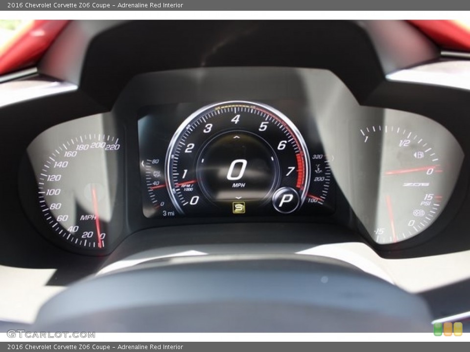 Adrenaline Red Interior Gauges for the 2016 Chevrolet Corvette Z06 Coupe #114320707