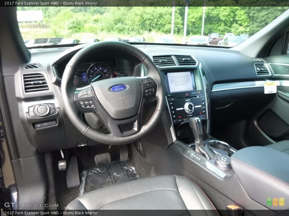 Ebony Black Interior Prime Interior for the 2017 Ford Explorer Sport 4WD #114413590
