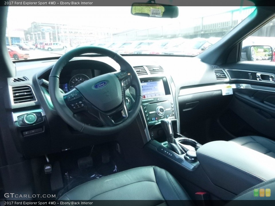 Ebony Black Interior Prime Interior for the 2017 Ford Explorer Sport 4WD #114414137