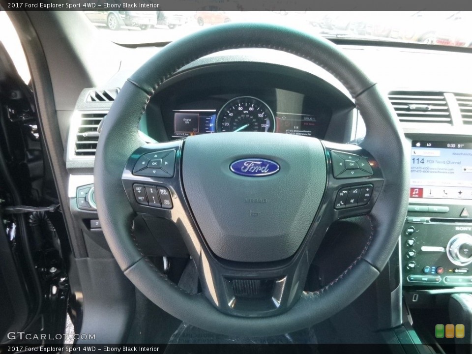 Ebony Black Interior Steering Wheel for the 2017 Ford Explorer Sport 4WD #114414220