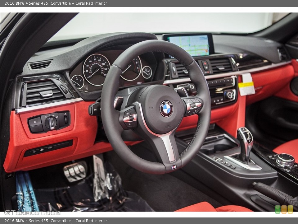 Coral Red Interior Dashboard for the 2016 BMW 4 Series 435i Convertible #114426796
