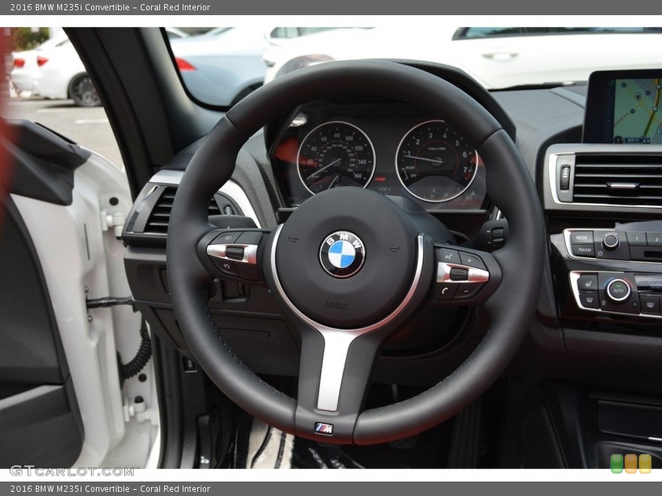 Coral Red Interior Steering Wheel for the 2016 BMW M235i Convertible #114428935