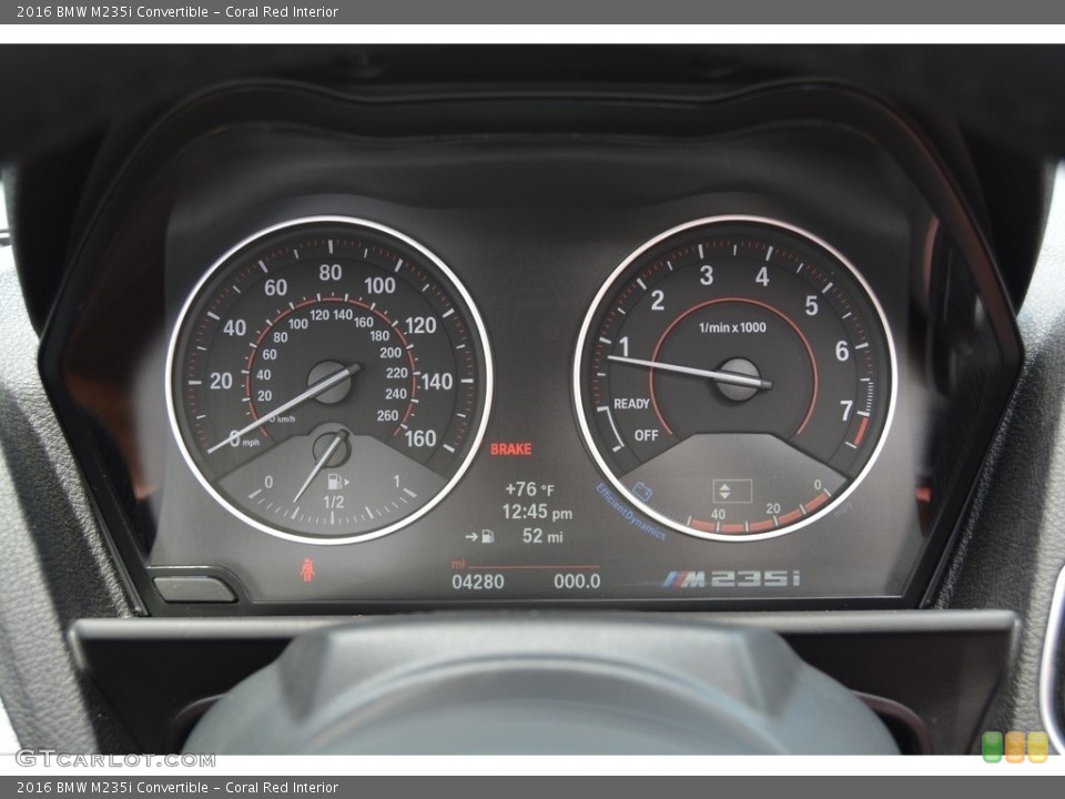 Coral Red Interior Gauges for the 2016 BMW M235i Convertible #114428995