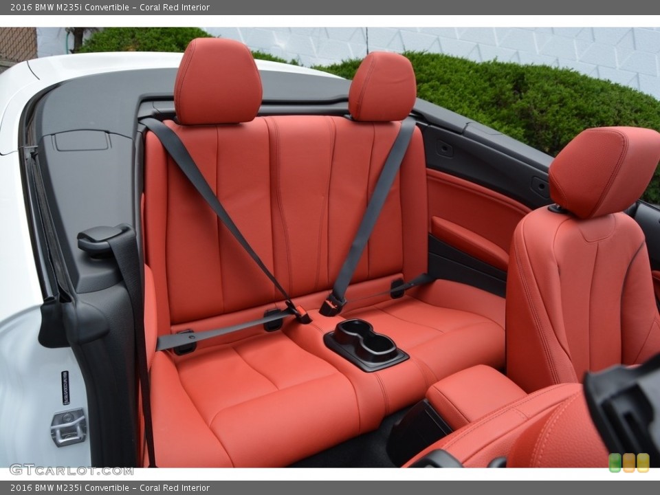 Coral Red Interior Rear Seat for the 2016 BMW M235i Convertible #114429088