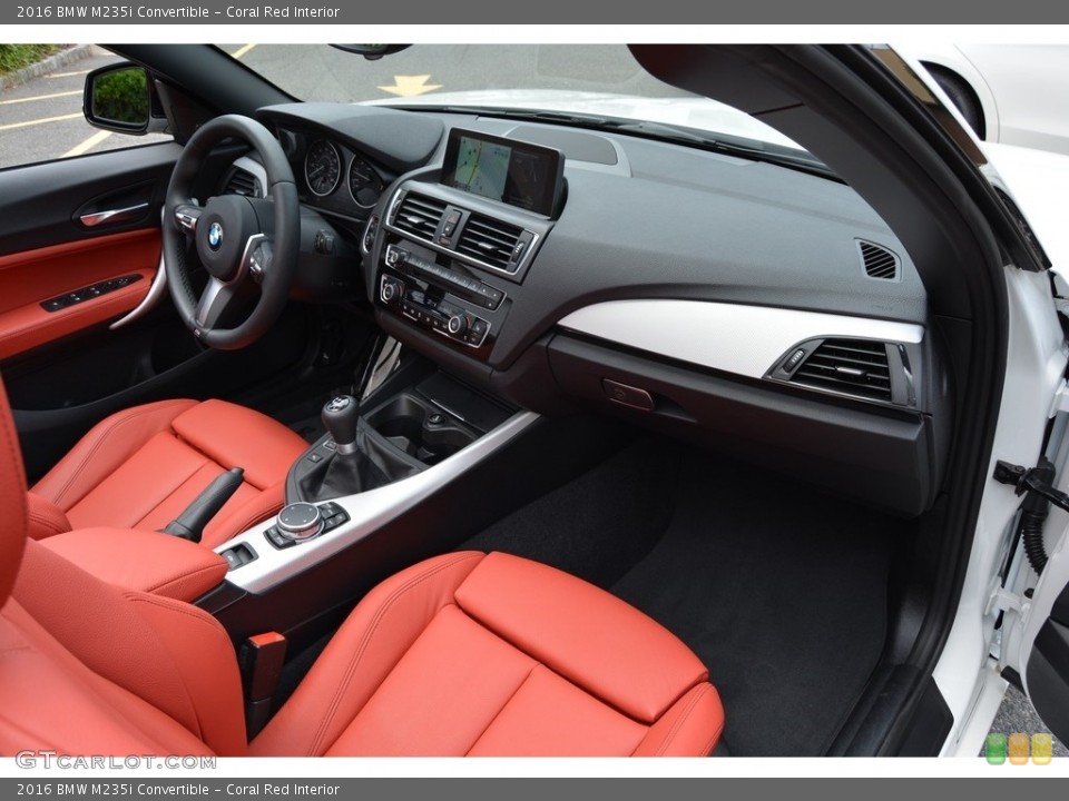 Coral Red Interior Dashboard for the 2016 BMW M235i Convertible #114429112