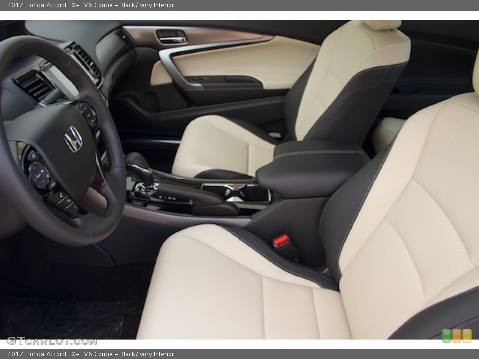 Black/Ivory Interior Front Seat for the 2017 Honda Accord EX-L V6 Coupe #114459385