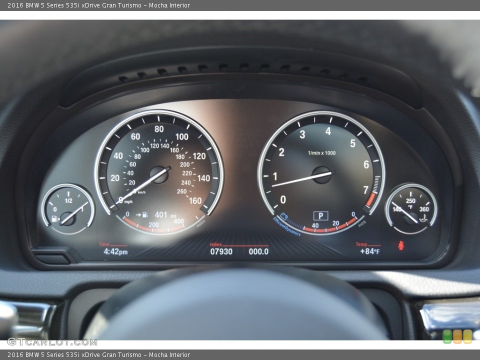 Mocha Interior Gauges for the 2016 BMW 5 Series 535i xDrive Gran Turismo #114520182