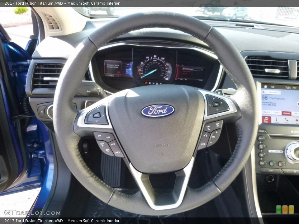 Medium Soft Ceramic Interior Steering Wheel for the 2017 Ford Fusion Titanium AWD #114585636