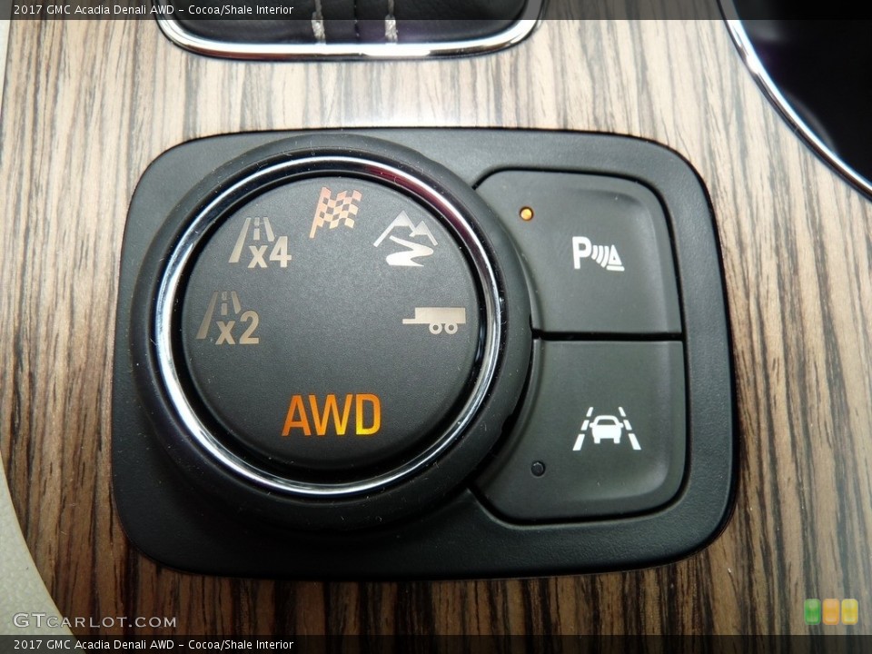 Cocoa/Shale Interior Controls for the 2017 GMC Acadia Denali AWD #114713020