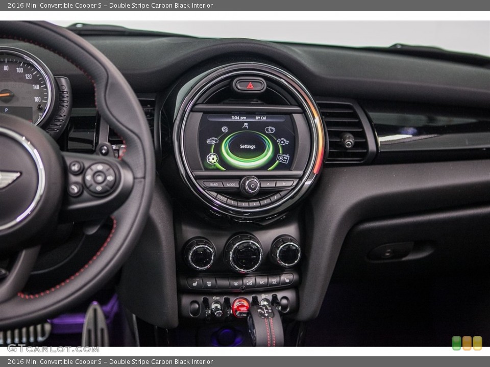 Double Stripe Carbon Black Interior Controls for the 2016 Mini Convertible Cooper S #114743124