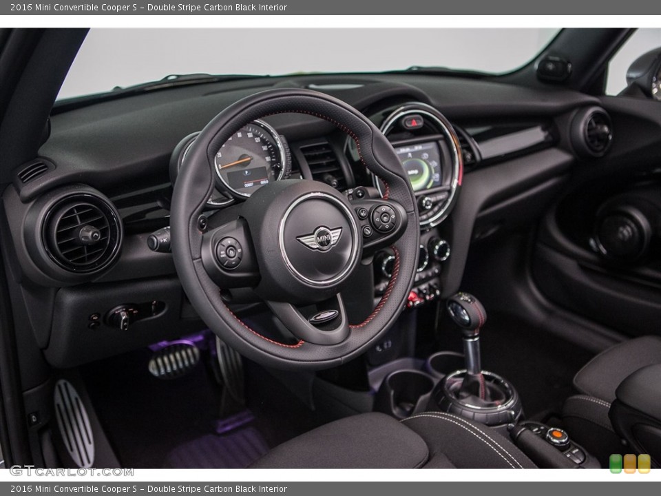 Double Stripe Carbon Black Interior Dashboard for the 2016 Mini Convertible Cooper S #114743151