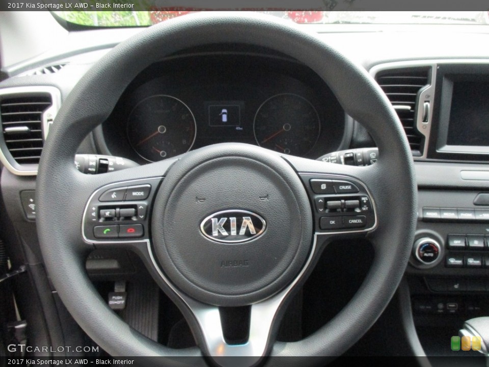 Black Interior Steering Wheel for the 2017 Kia Sportage LX AWD #114746076