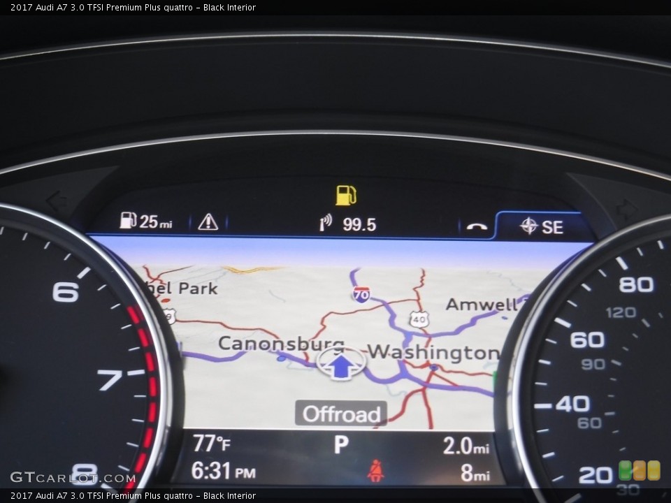 Black Interior Navigation for the 2017 Audi A7 3.0 TFSI Premium Plus quattro #114746226