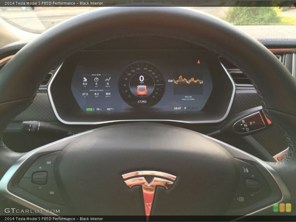 Black Interior Gauges for the 2014 Tesla Model S P85D Performance #114769598