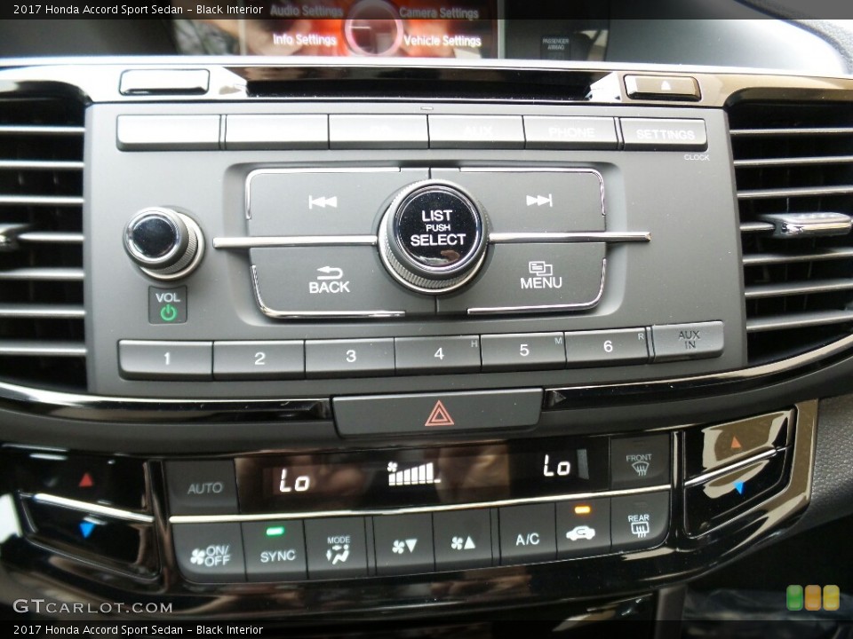 Black Interior Controls for the 2017 Honda Accord Sport Sedan #114802295