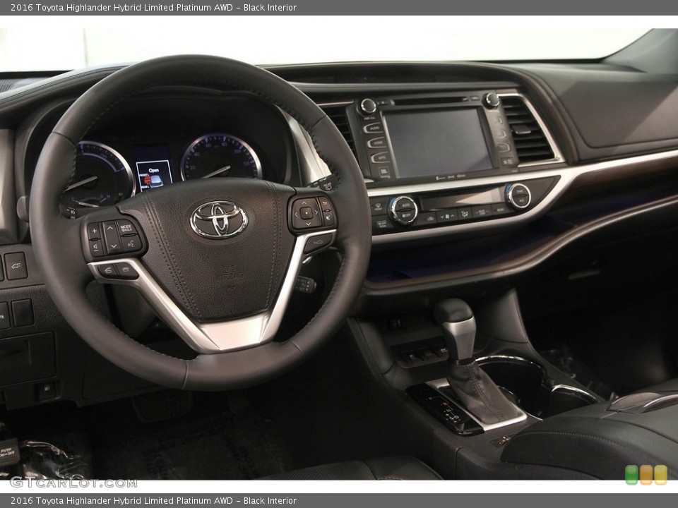 Black Interior Dashboard for the 2016 Toyota Highlander Hybrid Limited Platinum AWD #114835112