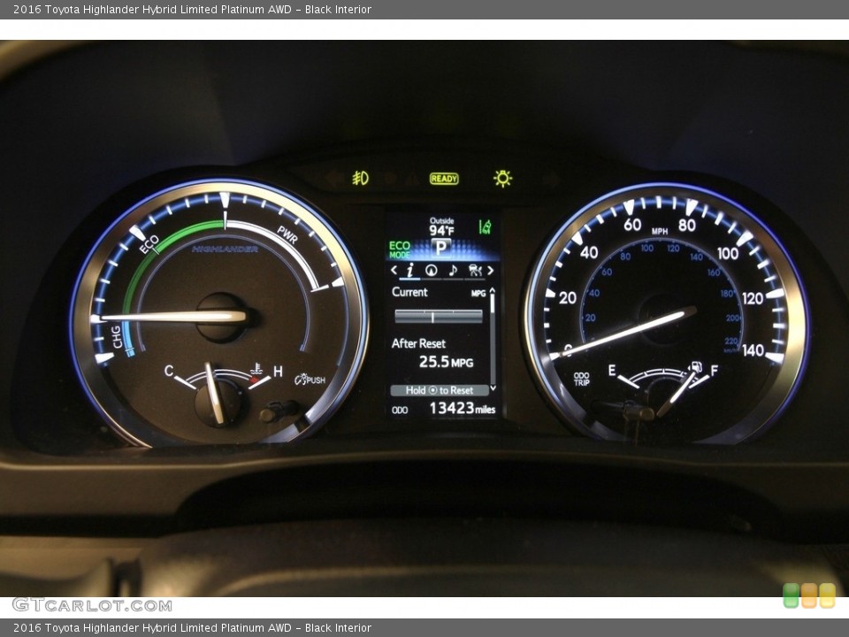 Black Interior Gauges for the 2016 Toyota Highlander Hybrid Limited Platinum AWD #114835136