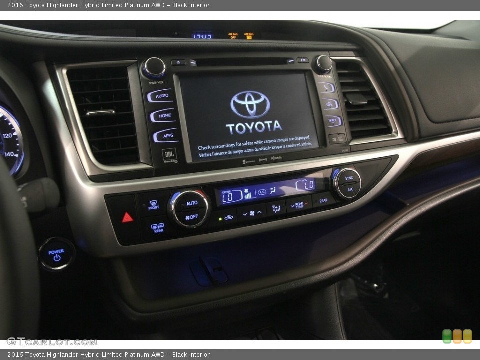 Black Interior Controls for the 2016 Toyota Highlander Hybrid Limited Platinum AWD #114835145