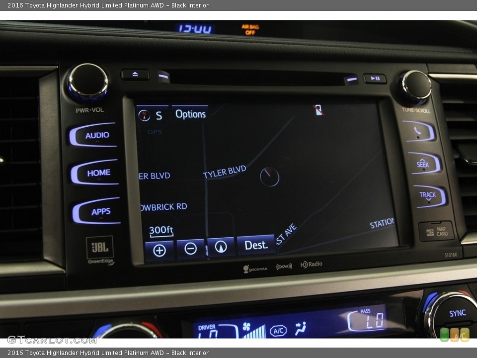 Black Interior Controls for the 2016 Toyota Highlander Hybrid Limited Platinum AWD #114835157