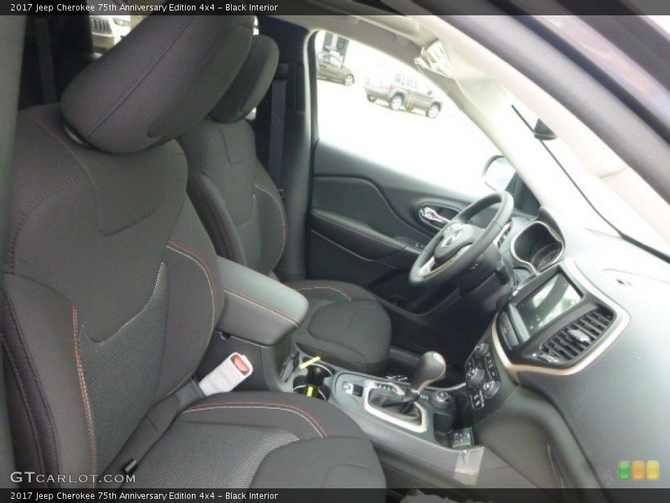 Black Interior Front Seat for the 2017 Jeep Cherokee 75th Anniversary Edition 4x4 #114856348