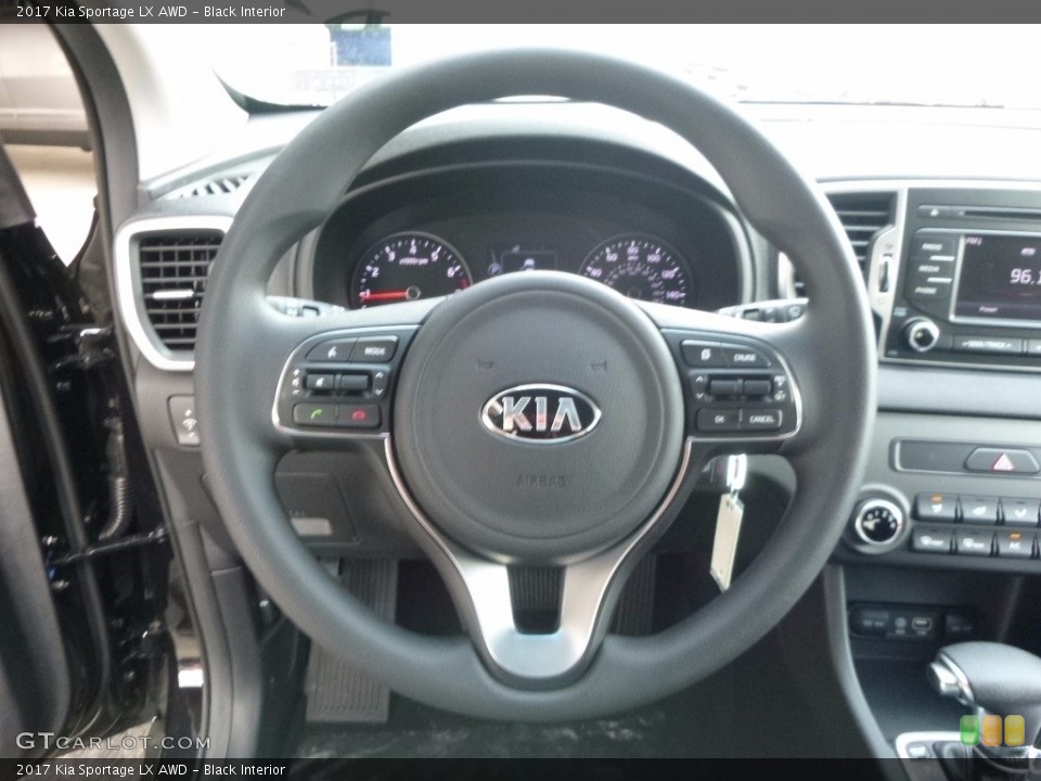 Black Interior Steering Wheel for the 2017 Kia Sportage LX AWD #114867908