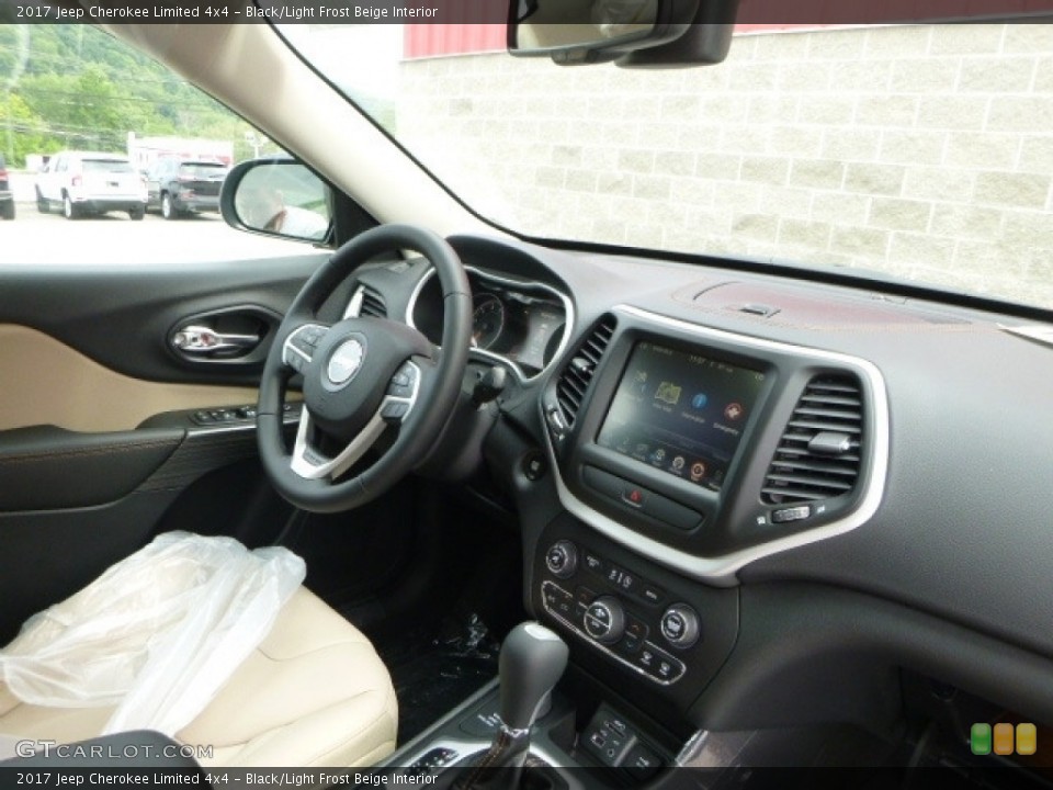 Black/Light Frost Beige Interior Dashboard for the 2017 Jeep Cherokee Limited 4x4 #114887189