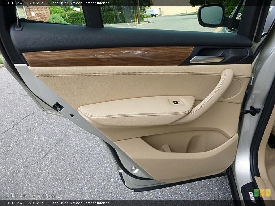Sand Beige Nevada Leather Interior Door Panel for the 2011 BMW X3 xDrive 28i #114890027